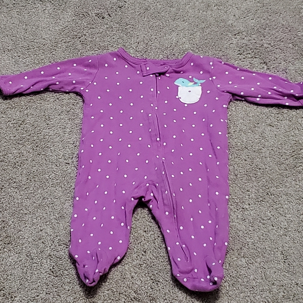 Baby girl purple whale pajamas
